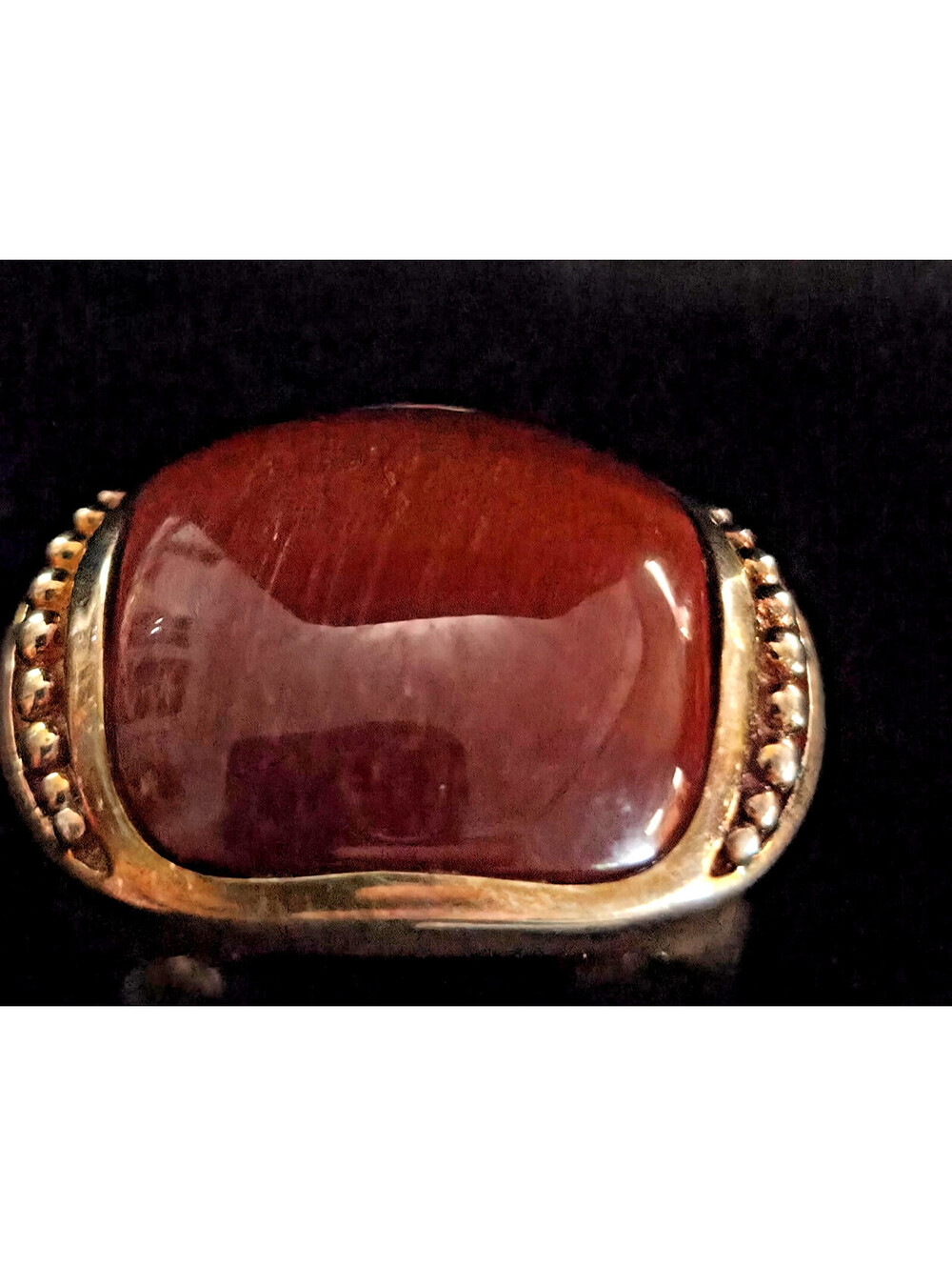 Whitney Kelly WK Sterling Silver Red Tiger Eye Ring Size 8 12.1g Vintage